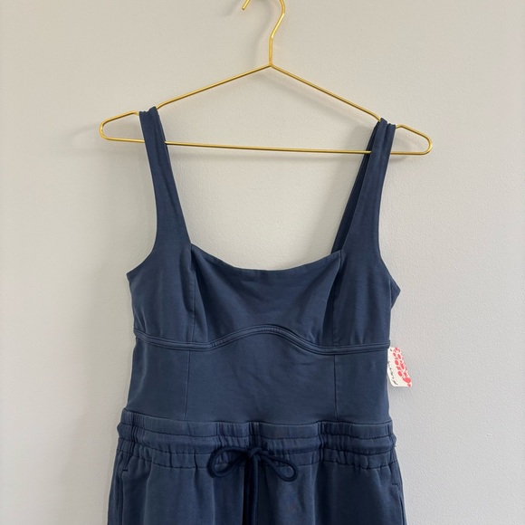Free People Movement Inbound Onsie Jumpsuit Blue Stretch Cotton Size Medium NWT - Picture 3 of 7